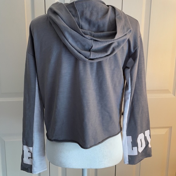Honey & Sparkle Hooded Gray Crop Top Girls SZ S - Picture 4 of 8